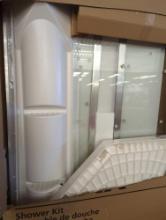 MAAX Daylight 36 in. x 36 in. x 72 in. Center Drain Corner Shower Kit in White with Frameless Door