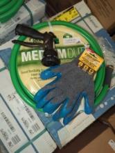 Lot of 3 Garden Items Including Flexon 5/8 in. Dia x 50 ft. Medium-Duty Reel Hose, FIRM GRIP Large