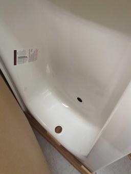 Bootz Industries Kona 54 in. x 30 in. Soaking Bathtub with Right Drain in White, Appears to be New