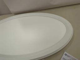 Commercial Electric 32 in. Low Profile Oval White LED Flush Mount Ceiling Light with Night Light