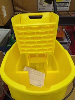 RUBBER MAID COMMERCIAL PRODUCTS WAVE BREAK MOP BUCKET, YELLOW, NO BOX, NO ROLLER, TOP UNIT ONLY,