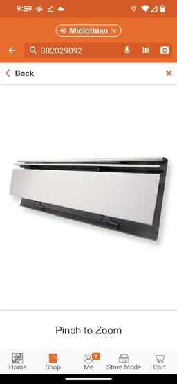 Slant/Fin Fine/Line 30 4 ft. Hydronic Baseboard Heating Enclosure Only in Nu-White, Appears to be