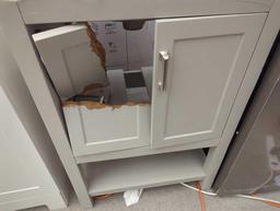 DAMAGED UNIT, HOME DECORATORS COLLECTION 25" VANITY COMBO, NO BOX, UNIT IS HEAVILY DAMAGED, 25X22X35