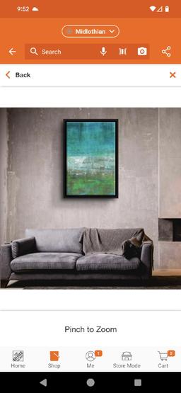 ArtWall 'Green Oasis' by Iris Lehnhardt Framed Canvas Wall Art, Dimensions - 48" H x 32" W x 2" D,