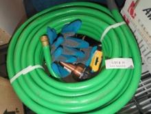 Lot of 3 Garden Items Including Flexon 5/8 in. Dia x 50 ft. Medium-Duty Reel Hose, FIRM GRIP Large