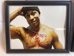 Lot of two autographed photos of LL Cool J. Framed. 8x10.