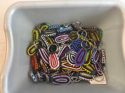 Large lot of hand made beaded keychains