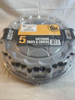 Set of 5 16" Catering Trays and Covers.