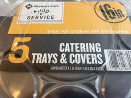 Set of 5 16" Catering Trays and Covers.