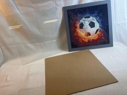 5D Diamond Paintings. Video game theme is framed. The soccer themed one has glass and backing but no