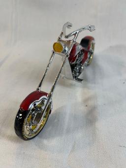 Budweiser chopper motorcycle figurine by the Hamilton Collection with a certificate of authenticity