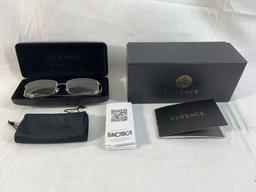 Versace 1163-M 1252 Gold Women?s rectangle Full Rim. Glasses, case, travel, bag, certificate, book,