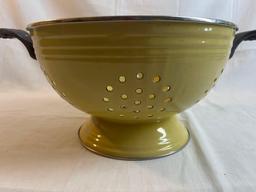 Vintage Yellow kitchen colander strainer