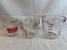 Anchor Hocking glass measuring cup lot. 2 One Cup, 1 One Pint....