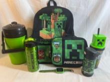 Minecraft lot - backpack, cups, watch, lunch bag