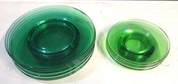 Vintage Green Depression Glass Plate Set $3 STS