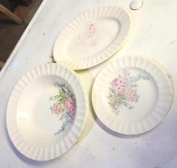 Vintage Floral Plate Set $1 STS