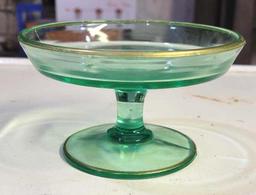 Vintage Green Depression Glass Serving Dish $1 STS