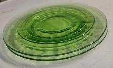 Vintage Set of Green Depression Glass Plates $2 STS