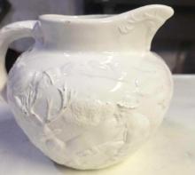 White Pitcher with Hunting design. $1 STS