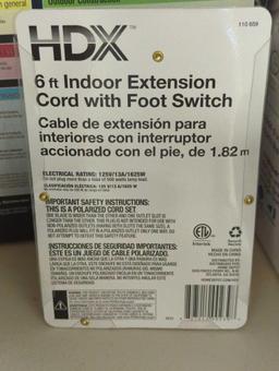 Box Lot of 4 Home Accents Holiday 6 ft. 16/2 3-Outlet Extension Cord with Footswitch, Green, Appears