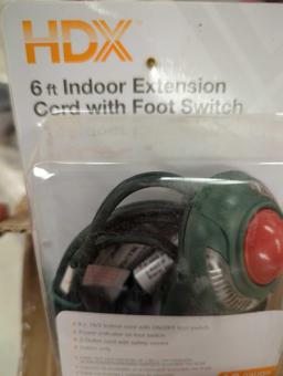 Box Lot of 4 Home Accents Holiday 6 ft. 16/2 3-Outlet Extension Cord with Footswitch, Green, Appears