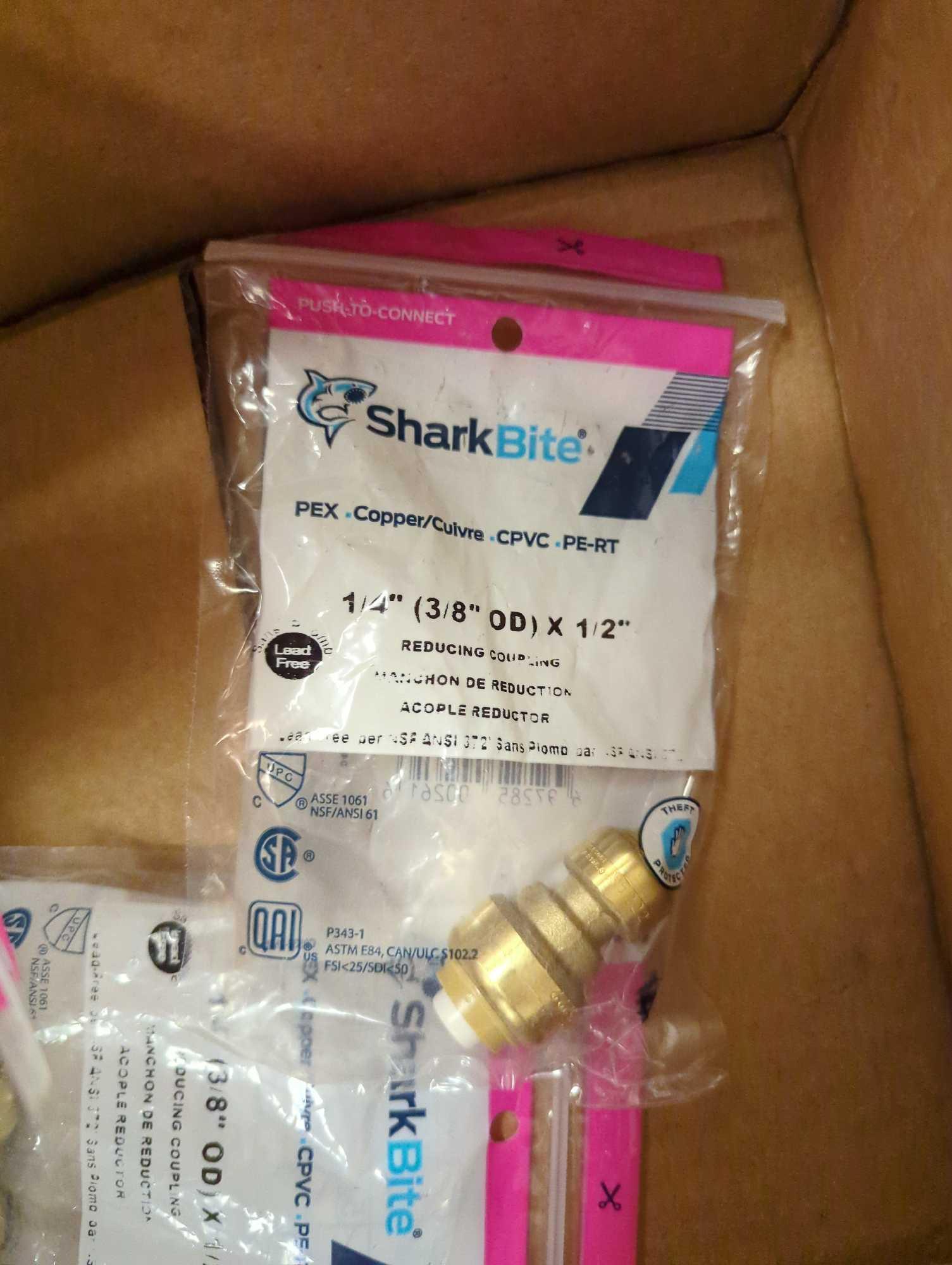 Box Lot of 3 SharkBite 1/2 in. x 1/4 in. (3/8 in. O.D.) Push-to-Connect Brass Reducing Coupling