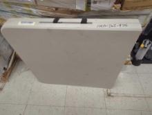 Lifetime 4 ft. One Hand Adjustable Height Fold-in-Half Table Almond, Appears to be Used Retail Price