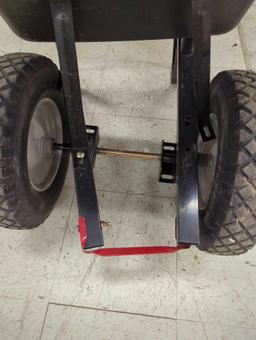 Husky Husky 6 cu. ft. Poly Wheelbarrow with Flat-Free Tires. Thumbs as is shown in photos. Appears