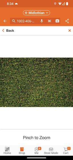 (1 Roll) TrafficMaster Landscape 6 ft. x 7.5 ft. Green Artificial Grass Rug, Appears to be New in