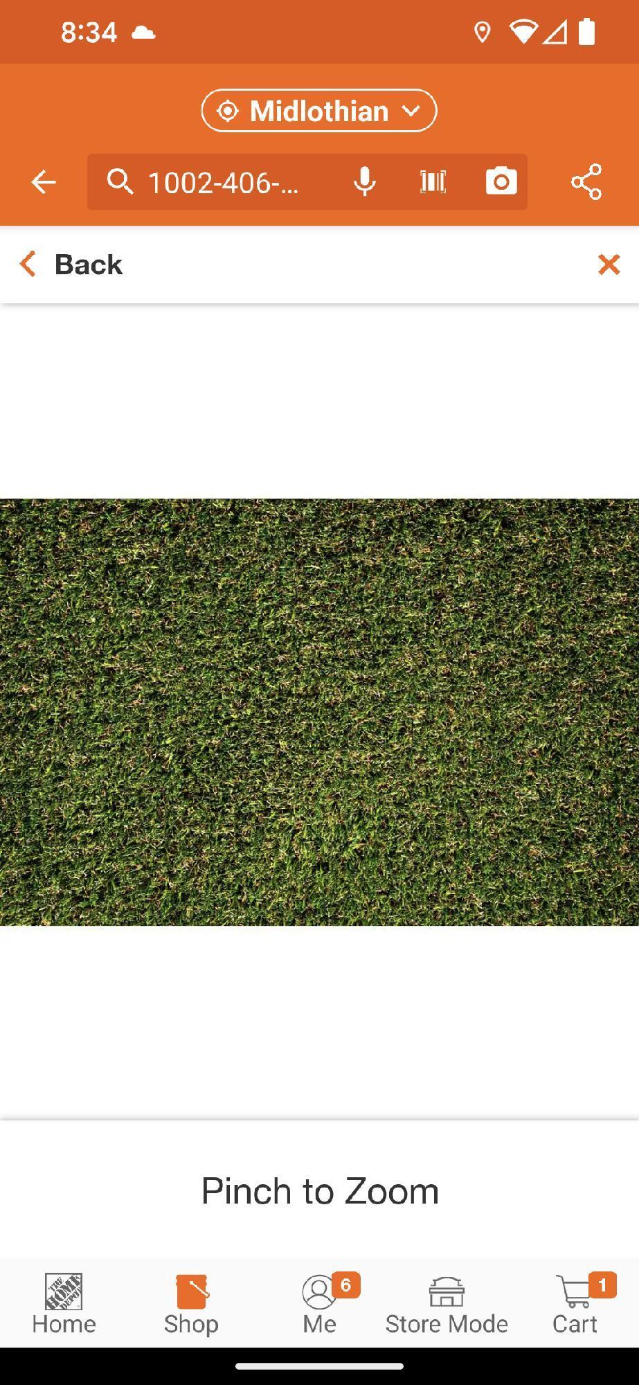 (1 Roll)TrafficMaster Landscape 6 ft. x 7.5 ft. Green Artificial Grass Rug, Appears to be New in