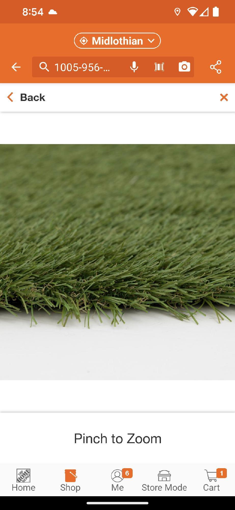 (1Roll) TrafficMaster 5 ft. x 7.5 ft. Lt. Green Artificial Grass Rug, Appears to be New in Factory