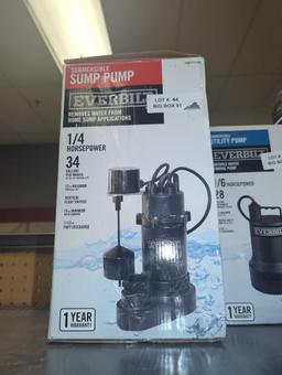 Everbilt 1/4 HP Aluminum Sump Pump Vertical Switch, Retail Price $99, Appears to be Used, What You