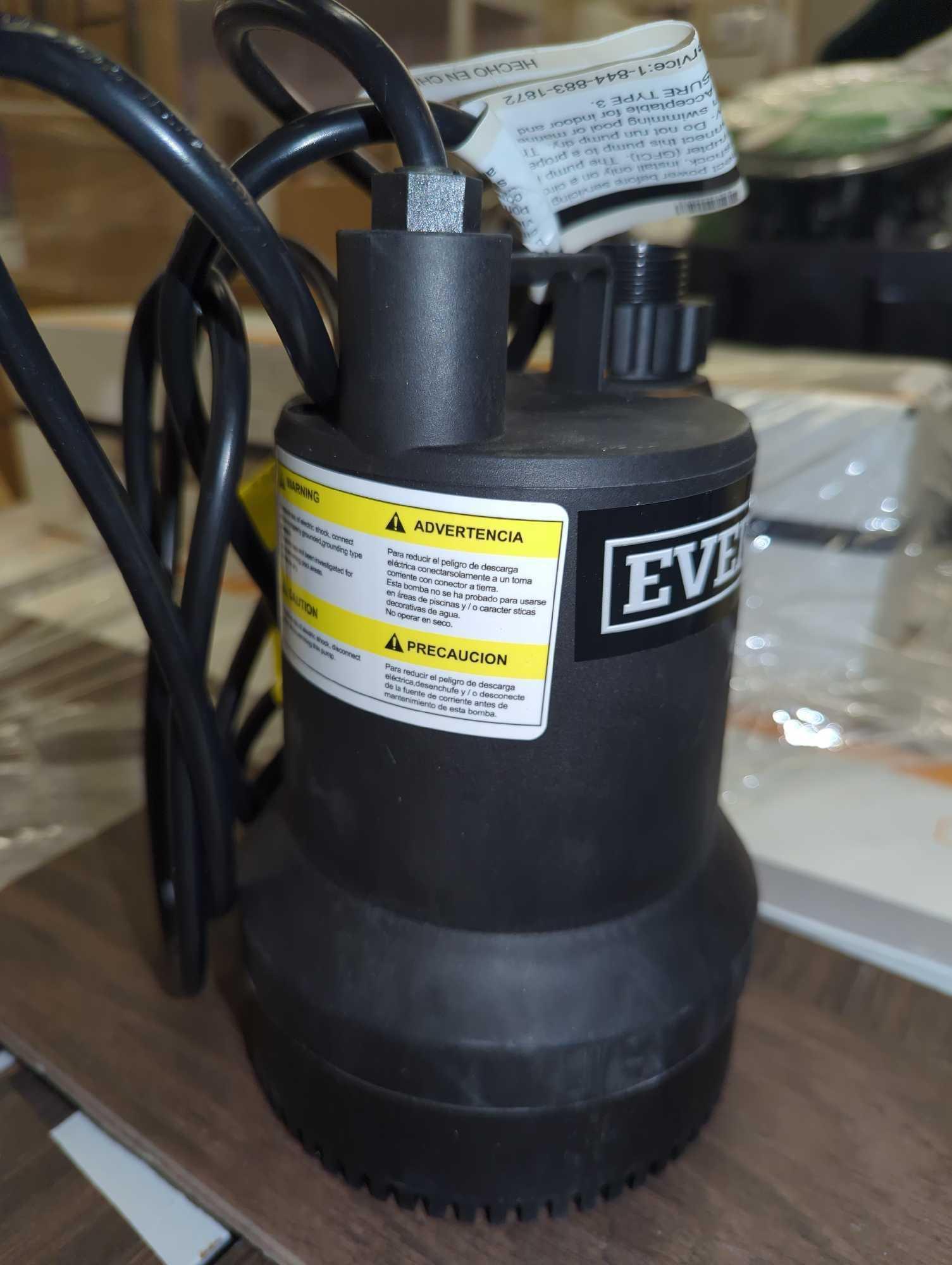 Everbilt 1/6 HP Plastic Submersible Utility Pump, Retail Price $109, Appears to be Used, What You