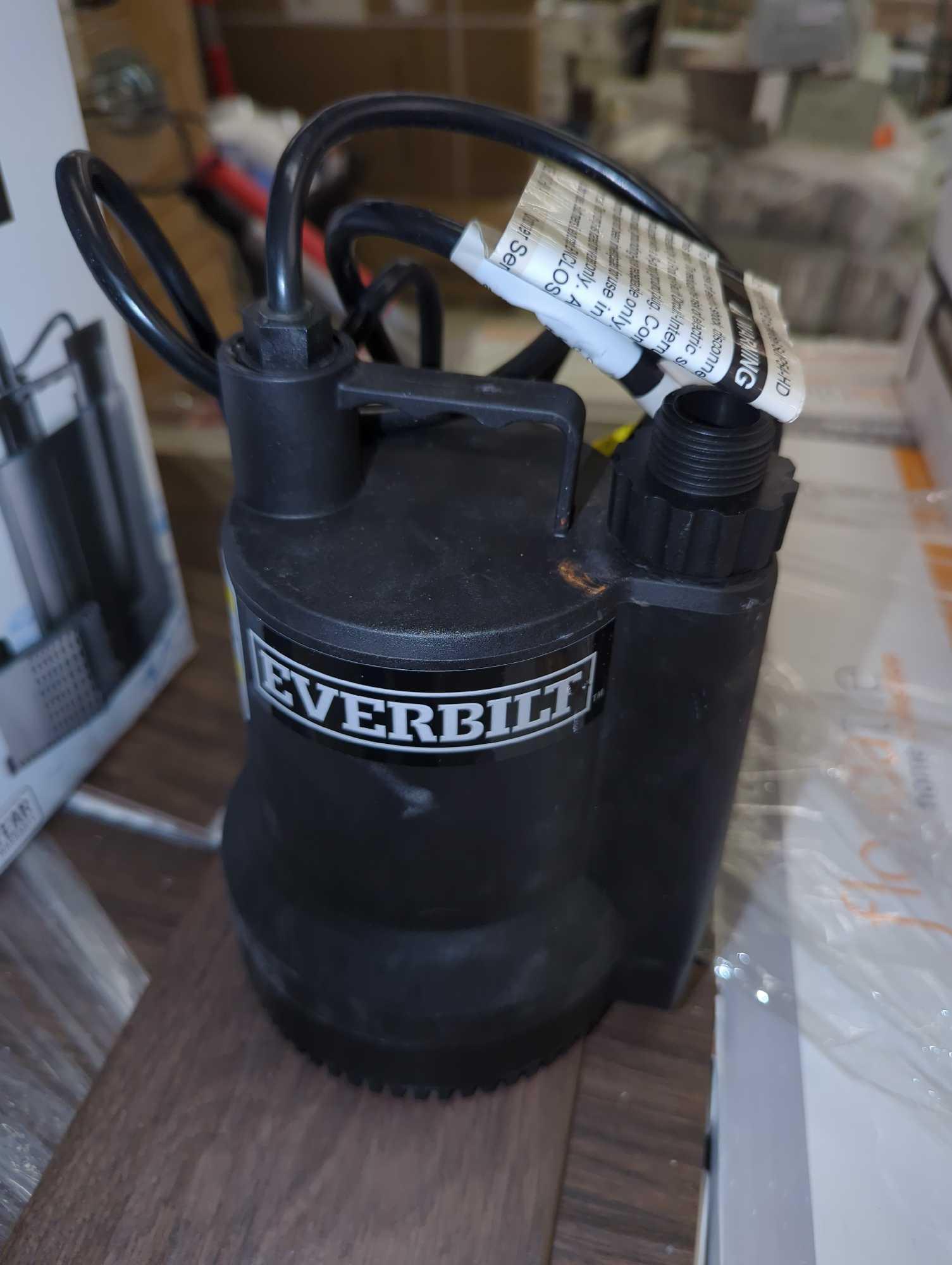 Everbilt 1/6 HP Plastic Submersible Utility Pump, Retail Price $109, Appears to be Used, What You