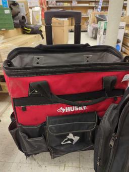 Lot of 2 Husky Items to Include, Husky 18 in. 18 Pocket Rolling Tool Bag, Appears to be Used Retail