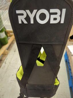 Lot of Items to Include, A Ryobi Backpack Leaf Blower Strap, and Ryobi Leaf bag / maulcher with two