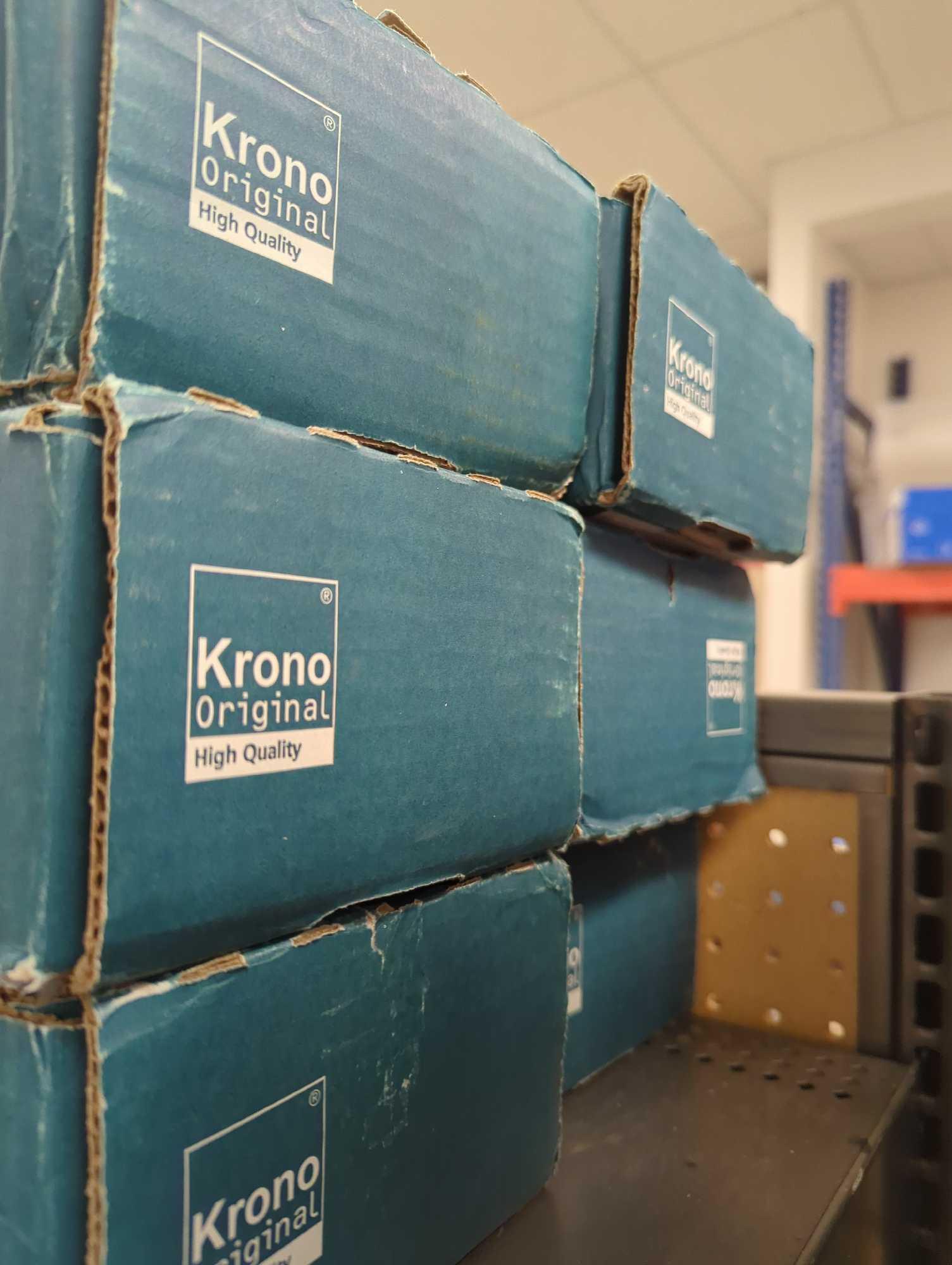Lot of 7 Cases of Krono Original Laguna Oak Herringbone 8mm T x 4.96 in. W Waterproof Laminate Wood