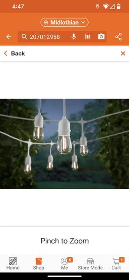 Lot of 2 Boxes Of Hampton Bay 12-Light 24 ft. Indoor/Outdoor Plug-In Edison Bulb String Light with