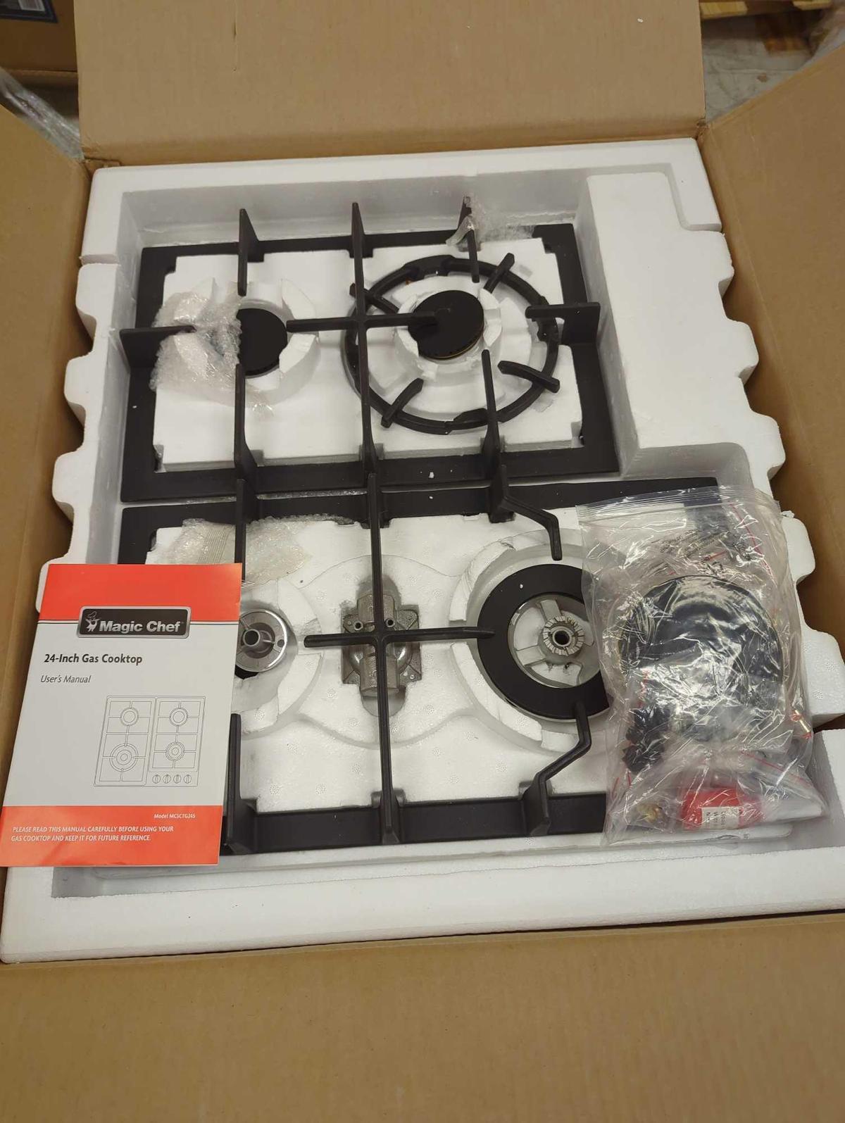Magic Chef 24 in. Gas Cooktop in Stainless Steel with 4 Burners. SKU # 1002650332 Retails as $329.87