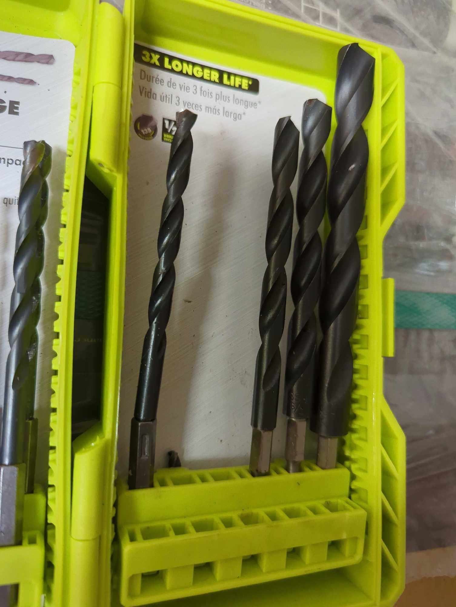 RYOBI Black Oxide Hex Shank Twist Drill Bit Set (15-Piece), Appears to be Used One Bit is Broken,