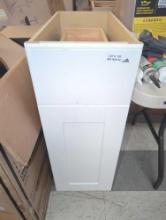 Hampton Bay Courtland Assembled Shaker Base Kitchen Cabinet in Polar White, Retail Price $157,