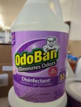 Box Lot of 4 Bottles of OdoBan 1 Gal. Lavender Disinfectant and Odor Eliminator, Fabric Freshener,
