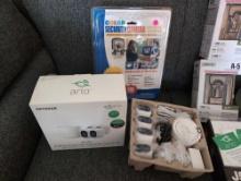 (LR) LOT TO INCLUDE: BRAND NEW NETGEAR ARLO 4 WIRE-FREE HD SECURITY CAMERA KIT & A BRAND NEW COLOR