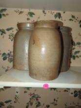 (DR) LOT OF 3 SUGAR GLAZED JUGS, WHAT YOU SEE IN THE PHOTOS IS EXACTLY WHAT YOU'LL RECEIVE, SOLD AS