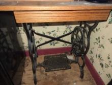 DR - Old Style Sewing Machine Table, Table Top has Some Damage, Approximate Dimensions - 30" H x 30"