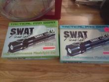 KIT - Lot of 2 Zoom Tactical Pro Gear Swat Flashlights, Retail Price $25/Each, Appears to be Used,