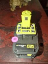 (KIT) RYOBI 18-VOLT ONE+ LITHIUM-ION 4.0 AH HIGH CAPACITY BATTERY, TESTED WORKS, WHAT YOU SEE IN