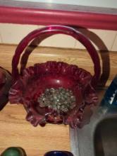 (KIT) Lot of Assorted Items to Include, Glass for sanctuary lamp altar lamp ruby red candle holder,