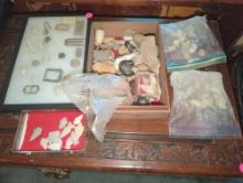 (BR1) LARGE LOT OF COLLECTORS ITEMS, CIVIL WAR BULLETS FIRED AND UNFIRED. ARTIFACTS, STONES,